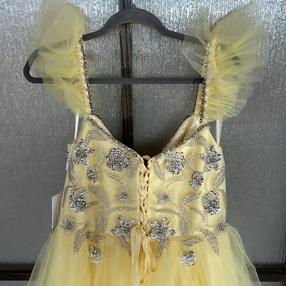 Mac Duggal 68162 yellow corset back ball gown size 12 NEW $798 - Picture 12 of 16
